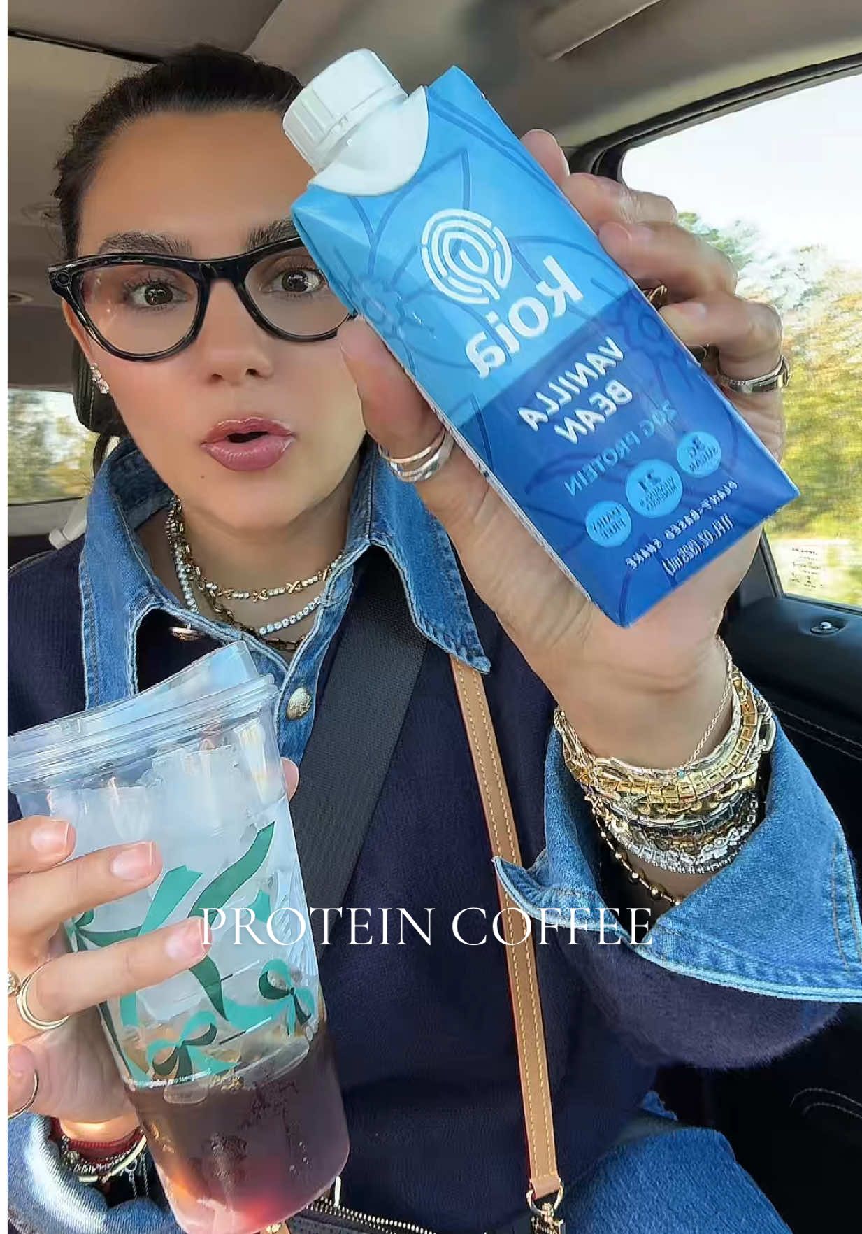 TikTok post by @ericka_goycoolea for Koia. Caption reads: Protein Coffee ☕️ #protein #coffee #proteincoffee....