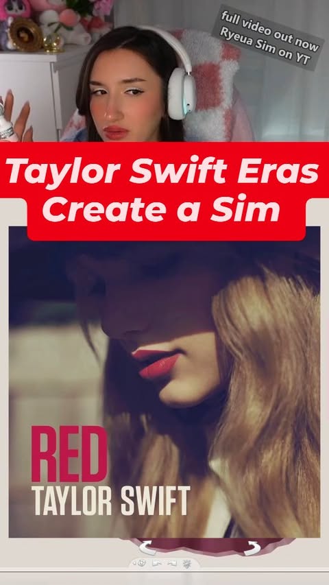 Instagram post by @ryeuasim for EA SPORTS NHL. Caption reads: making Sims inspired by Taylor Swift's Eras in The....
