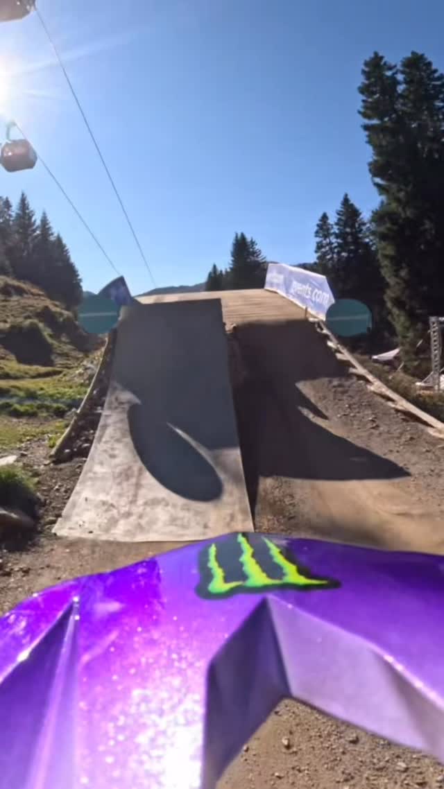 Instagram post by @trekfactoryracingdh for WD-40. Caption reads: Few bits from first laps in Lenzerheide @goprobike....