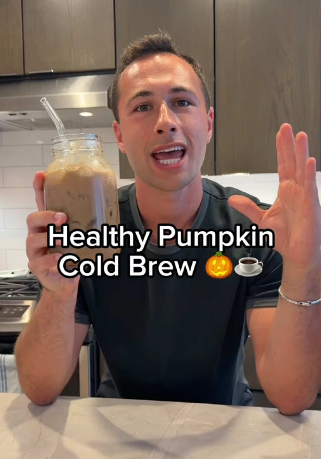 TikTok post by @healthwithhunter for Laird Superfood. Caption reads: [...] tastes like FALL! I made it using....