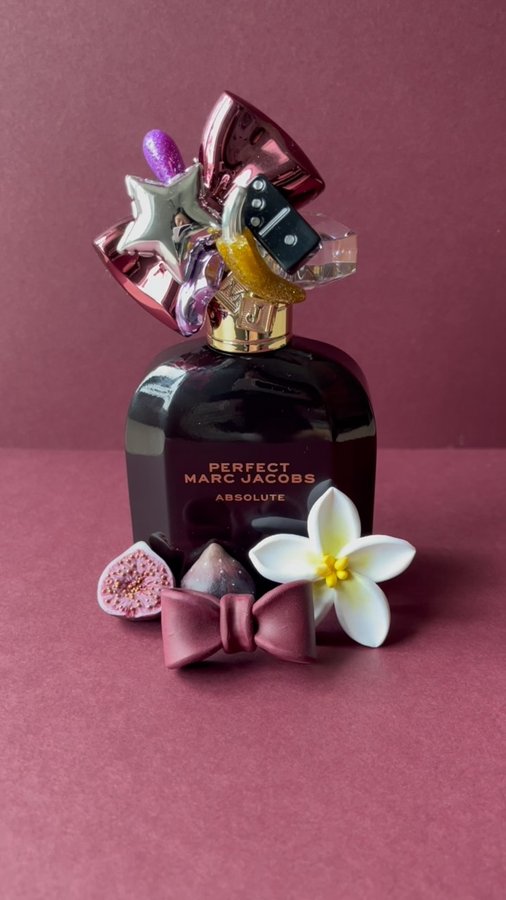 Instagram post by @warmclayco for Marc Jacobs Fragrances. Caption reads: A story of richness and depth. Perfect Absolute,....