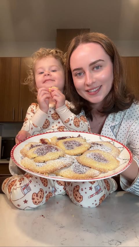 Instagram post by @kristinakking for Caden Lane. Caption reads: Christmas Eve cookies🎄🥰🍪🥣 

our PJ’s -....