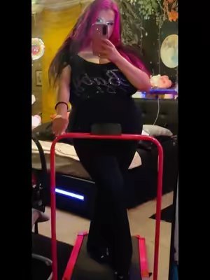 TikTok post by @dollriot_ for Yagudfitness. Caption reads: cuuute pink walking pad from @Yagud 💓💓💓✨️✨️✨️....