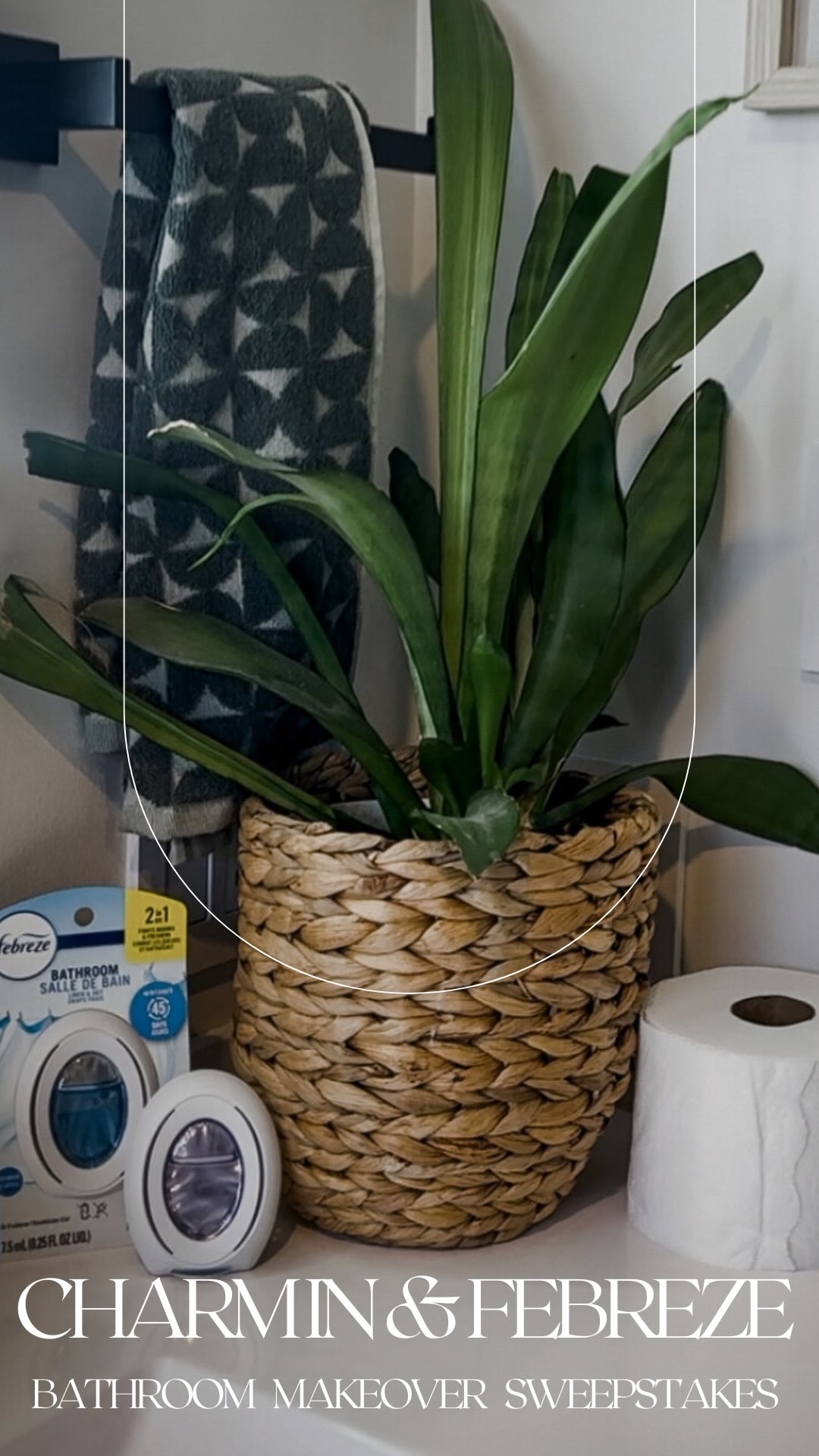 Instagram post by @theaspiringsomething for Febreze. Caption reads: I don’t know about your family, (although I think....