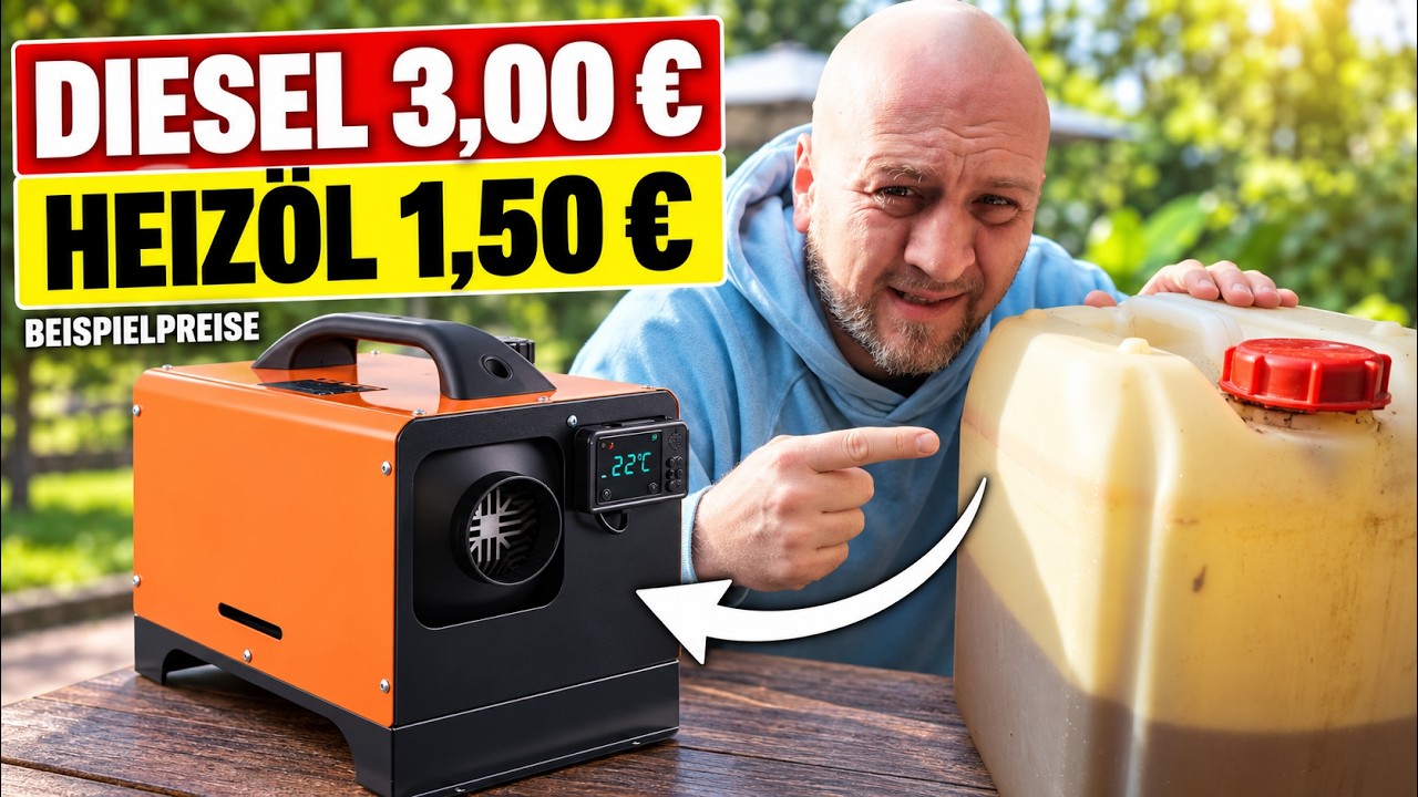 YouTube post by @OnkelKramer for NADIA ANYA. Caption reads: Running a 100 Euro Chinese Parking Heater on....