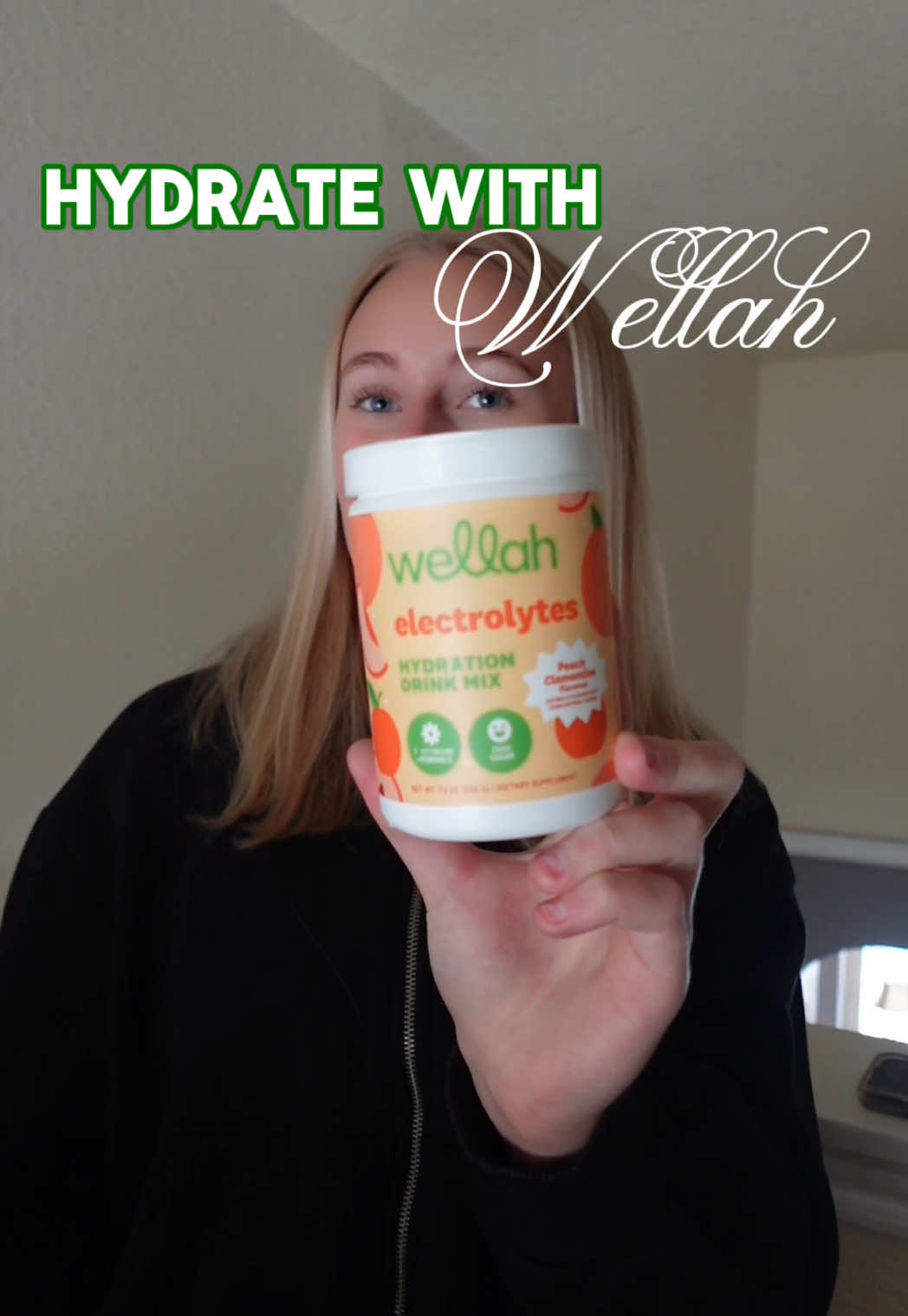 TikTok post by @charleyfit for Wellah Nutrition. Caption reads: [...] the best tasting electrolytes!! @Wellah....