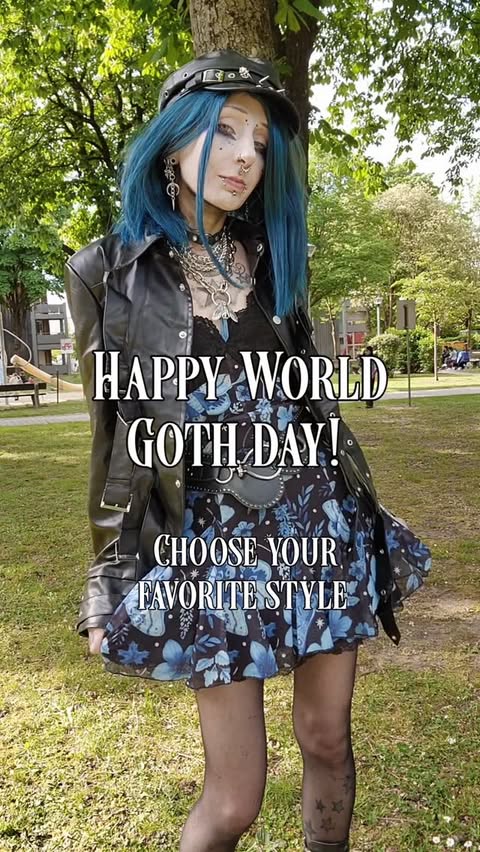 Instagram post by @valentinescorpse for ROMWE. Caption reads: [...] is having a wonderful day 🖤 All outfits....