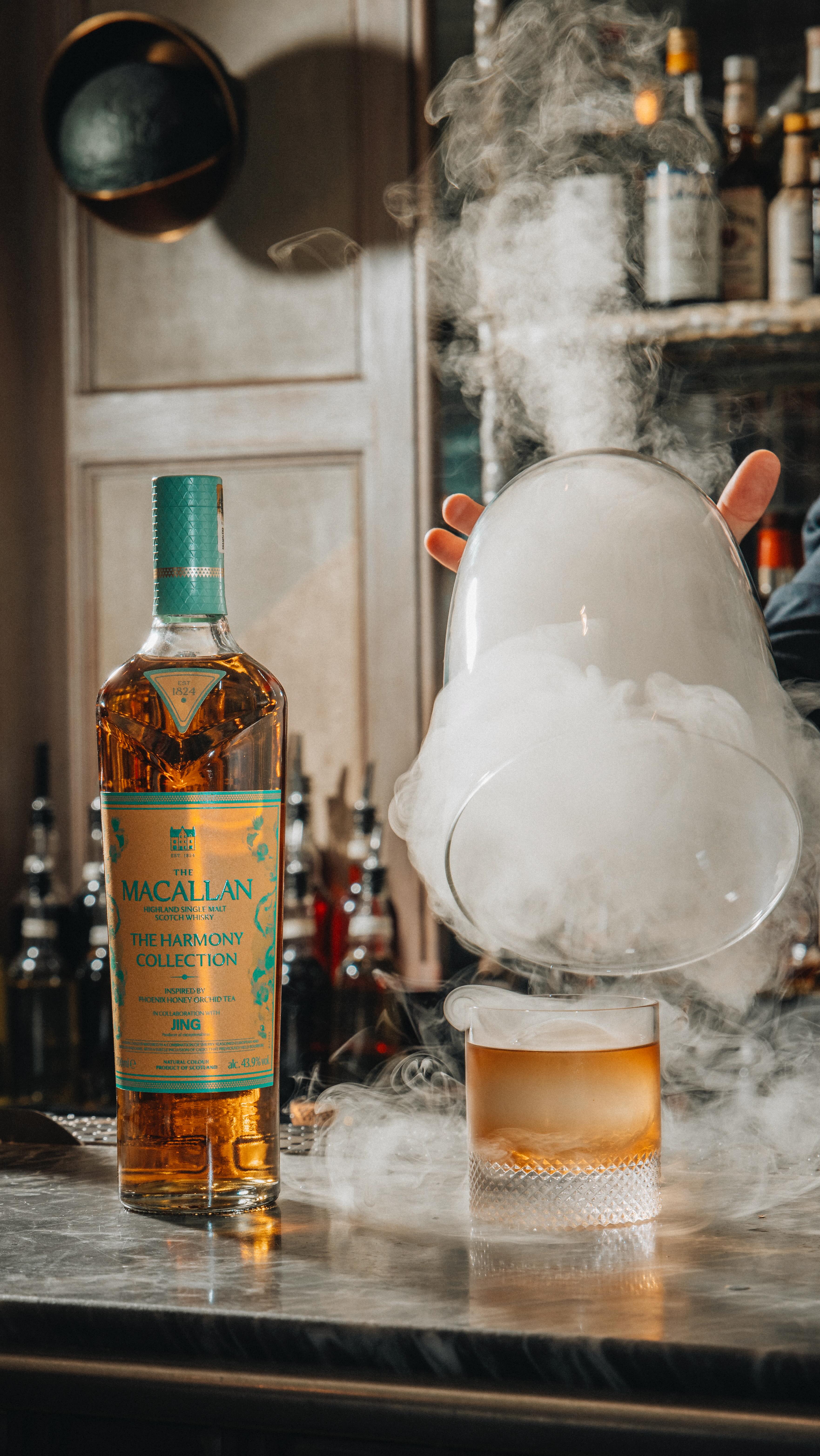 Instagram post by @agodragos for The Macallan. Caption reads: The Big Time, a celebration of the time-honoured....