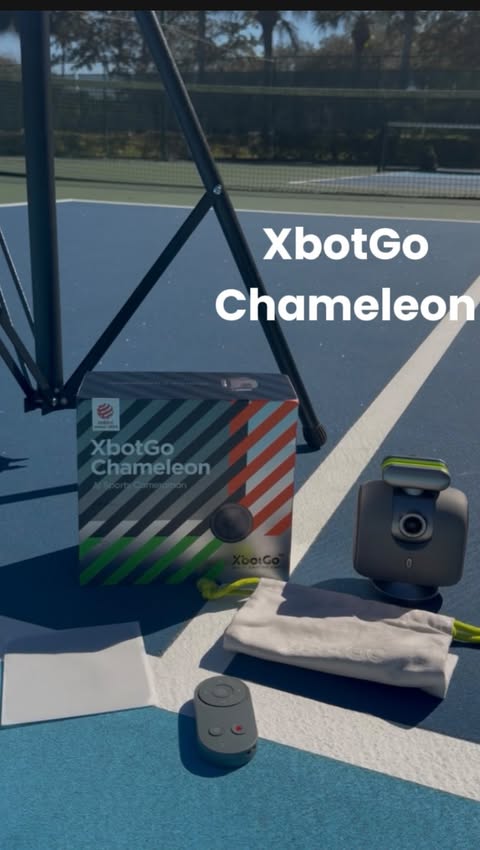 Instagram post by @pinarsfindings for XbotGo. Caption reads: AI powered & auto tracking camera system XbotGo....