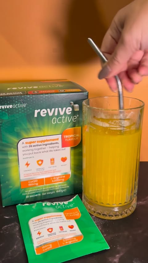 Instagram post by @the.thirsty.foodie for Revive Active. Caption reads: {Ad|Gifted} Revive Active has quickly become part....