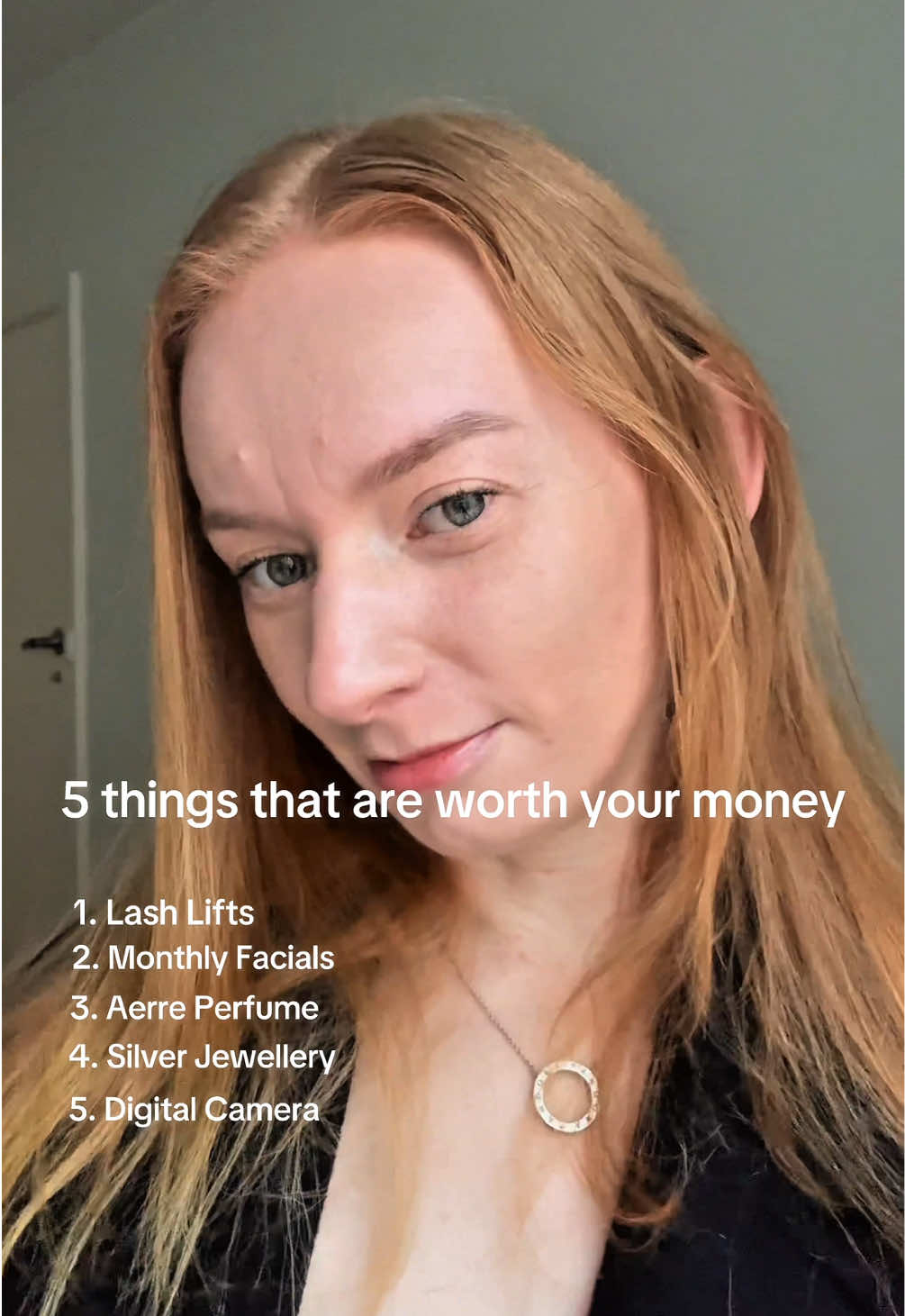TikTok post by @kara.zoee for Aerre Perfumes. Caption reads: truly cannot live without these 5 things....