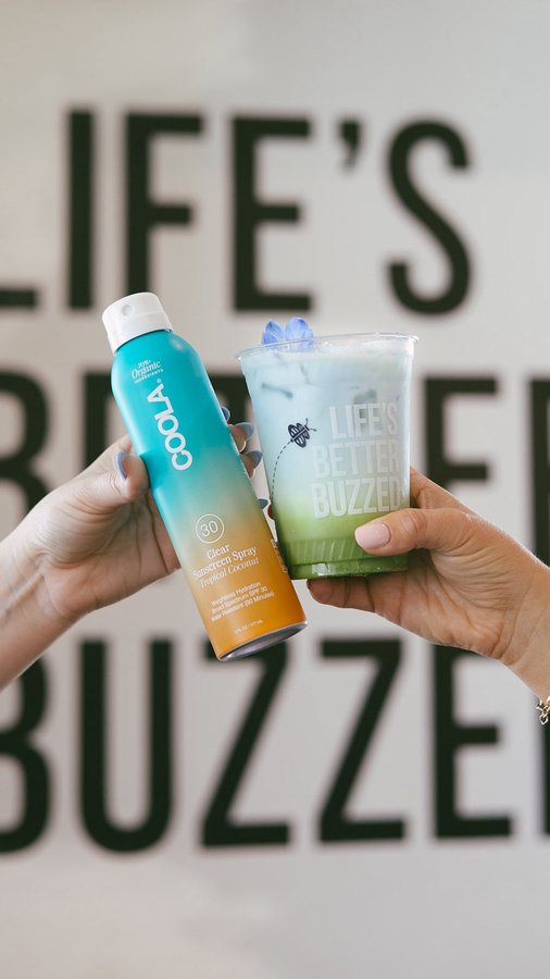 Instagram post by @sdfoodies for COOLA. Caption reads: [...] San Diego Summer Pair! Better Buzz x COOLA....