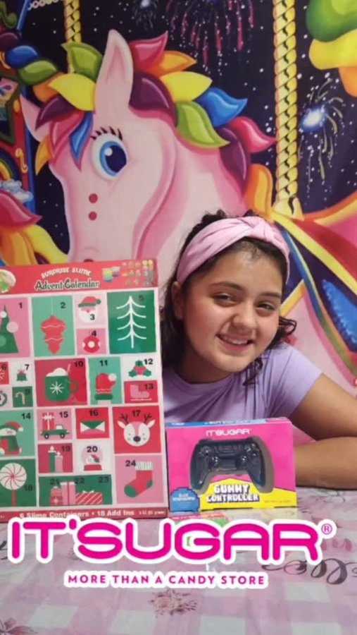 Instagram post by @therainbowfamilyfun for It'sugar. Caption reads: 🎄✨ Countdown to Christmas just got extra gooey!....