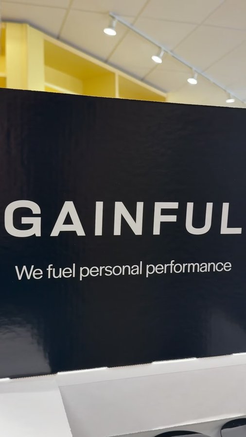 Instagram post by @griffinandspencer for Gainful. Caption reads: We loveee @gainful ! Run to @vitaminshoppe to try....