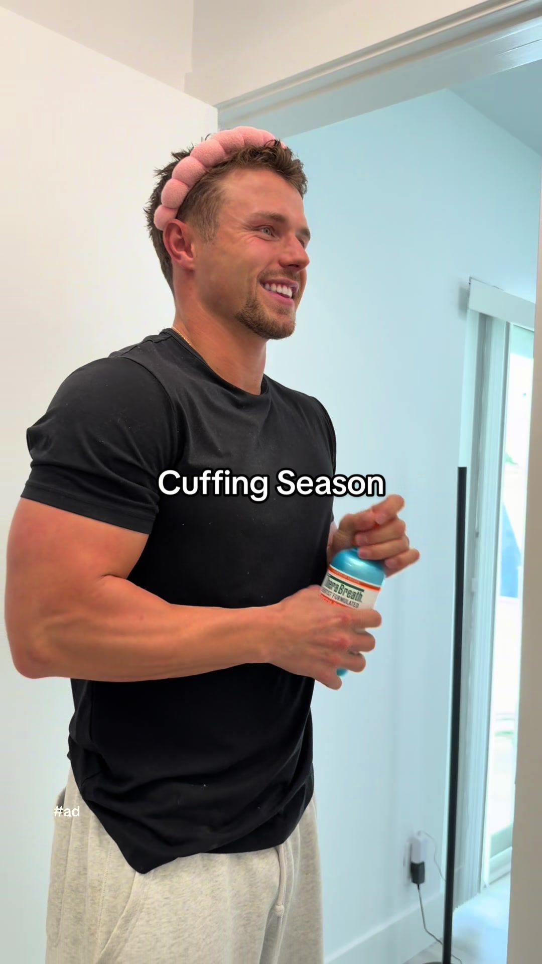 TikTok post by @dalton.chandlerr for TheraBreath. Caption reads:  It’s cuffing season❤️ make sure you use....