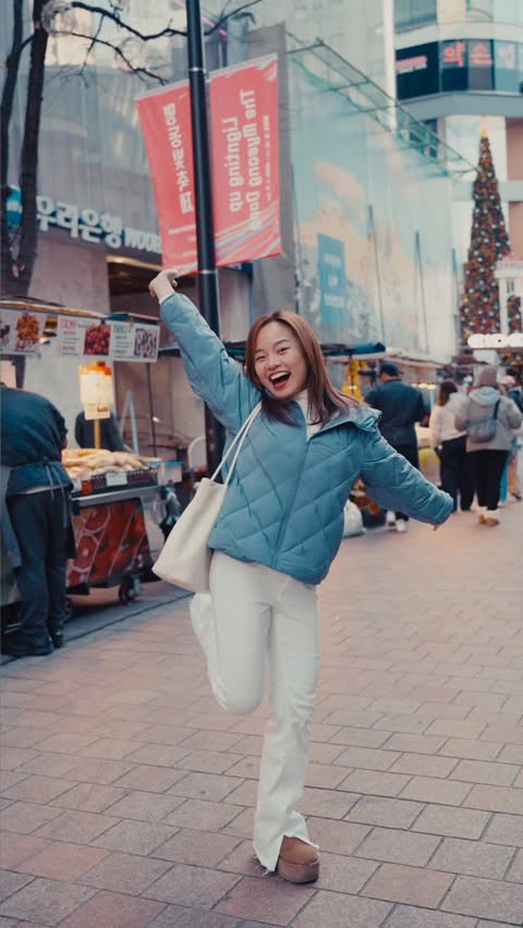 Instagram post by @hazelquing for GCash. Caption reads: [...] knew before flying here 🇰🇷 Pay with....