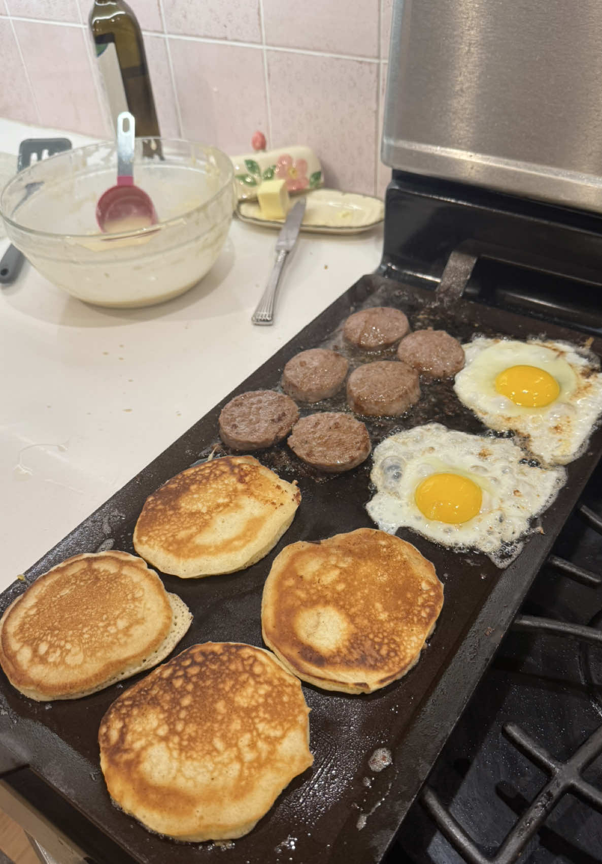 TikTok post by @sasserhouse for Made In Cookware. Caption reads: [...] out the Carbon Steel Griddle and @Made In....