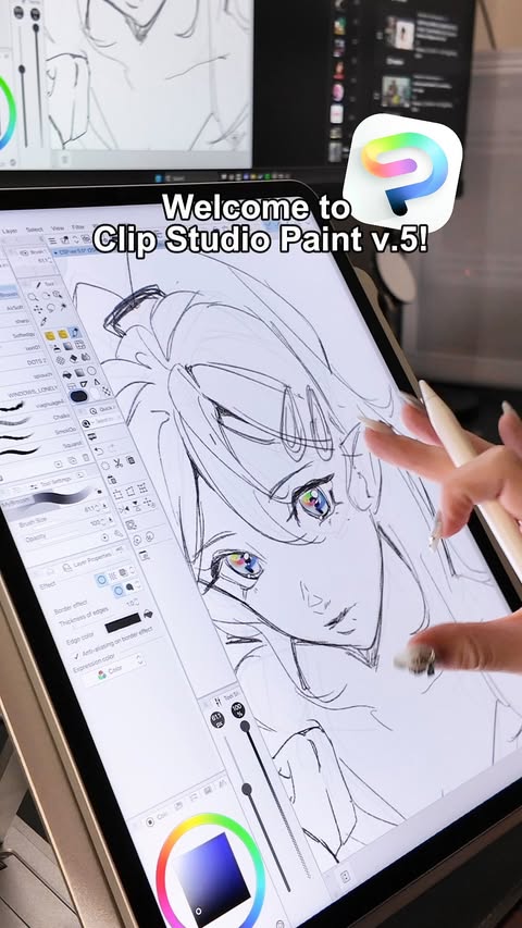 Instagram post by @pixzli for Clip Studio Paint. Caption reads: Clip Studio Paint v.5 has just been released, and....