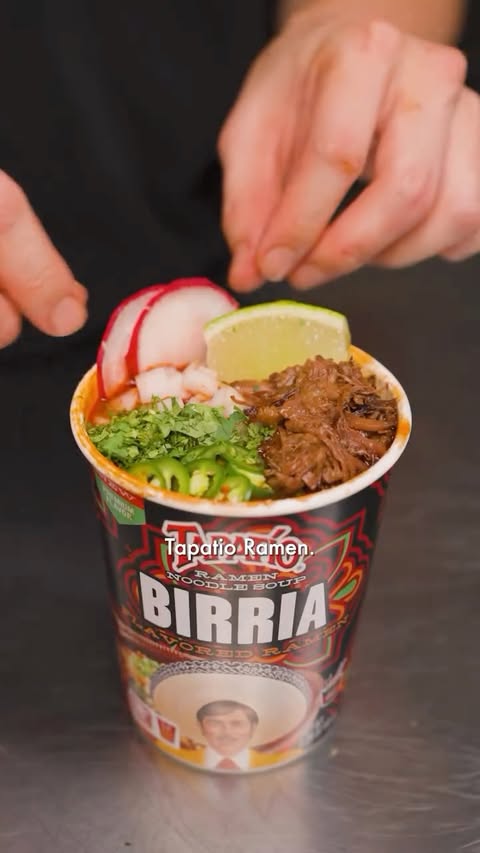 Instagram post by @peter.wj.lee for Tapatio Ramen. Caption reads: Spicing up this holiday season with Tapatio Ramen,....