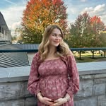 Instagram post by @ashbyleecasto for PinkBlush Maternity. Caption reads: spending my fav time of year in....