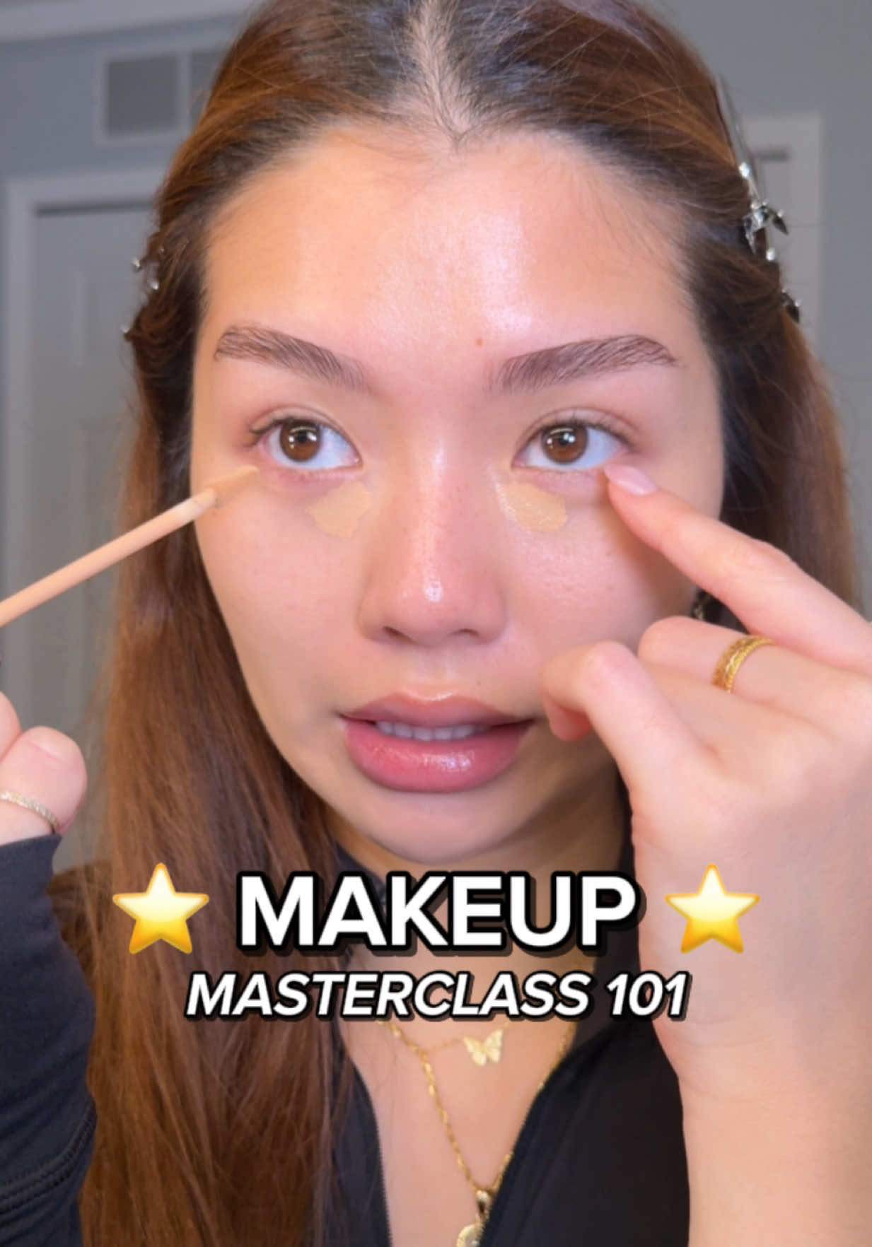 TikTok post by @asianndra for ILIA Beauty. Caption reads: MAKEUP TIPS 101 from your personal sister 🫡 for....