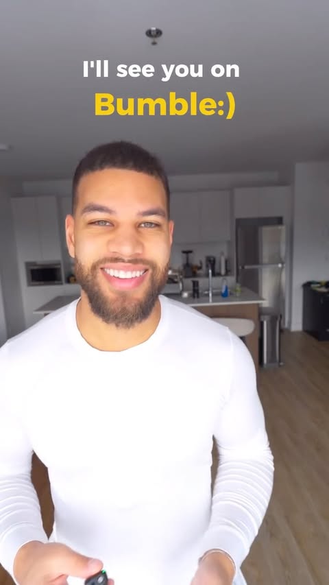 Instagram post by @mathieudufresnee for Bumble. Caption reads: Dating with intention in 2026 >> @bumble....