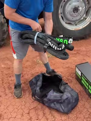 TikTok post by @whitneymendel for RHINO USA. Caption reads: Rhino USA Tow Rope for Offroad @Rhino USA [...].