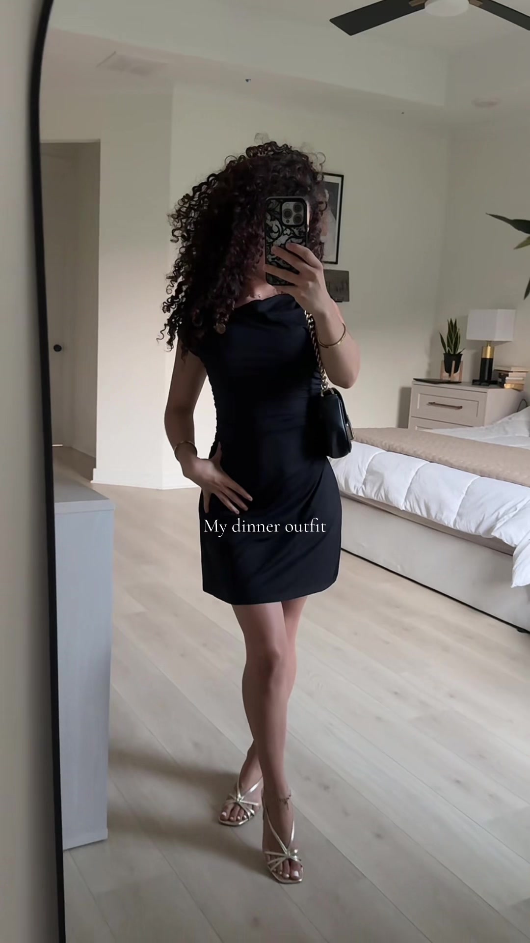 TikTok post by @urgfgigi_ for Hyz. Caption reads: [...] @H Y Z #blackdress #dinneroutfit #xyzbca....