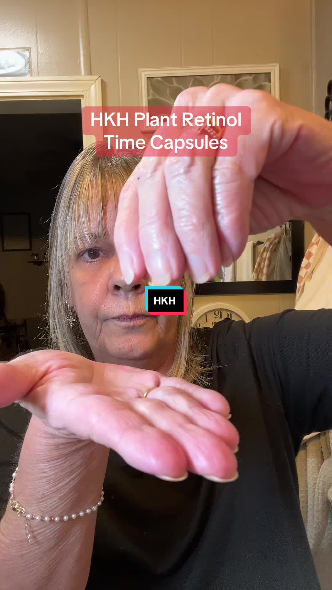 TikTok post by @dskid65 for HKH cosmetics. Caption reads: [...] and hands they show aging first. @HKH....