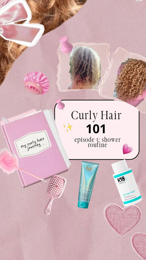 Instagram post by @ringlet.riss for Moroccanoil. Caption reads: ✨Curly Hair 101: Episode 3: Shower....