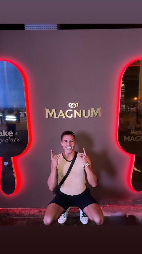 Instagram post by @jackremmington for Magnum Ice Cream. Caption reads: #ad Pop a wig on and get yourself a Magnum for the....
