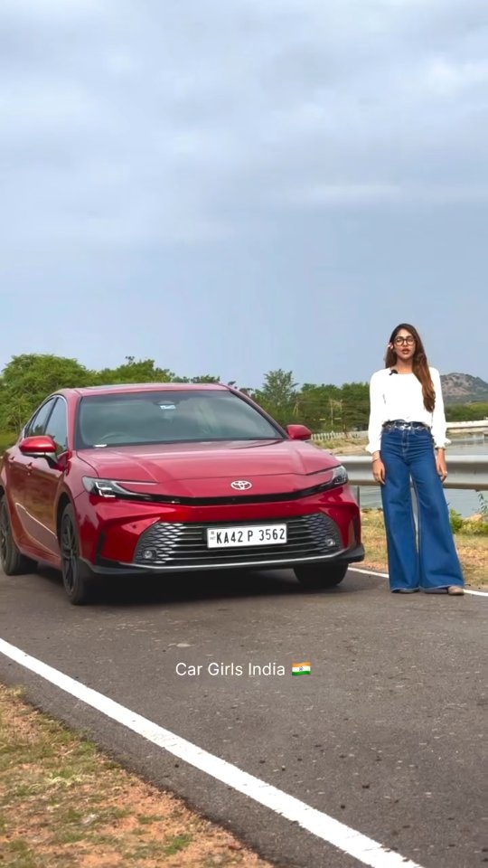 Instagram post by an influencer for Toyota India. Caption reads: Toyota Camry Hybrid real-world acceleration and....