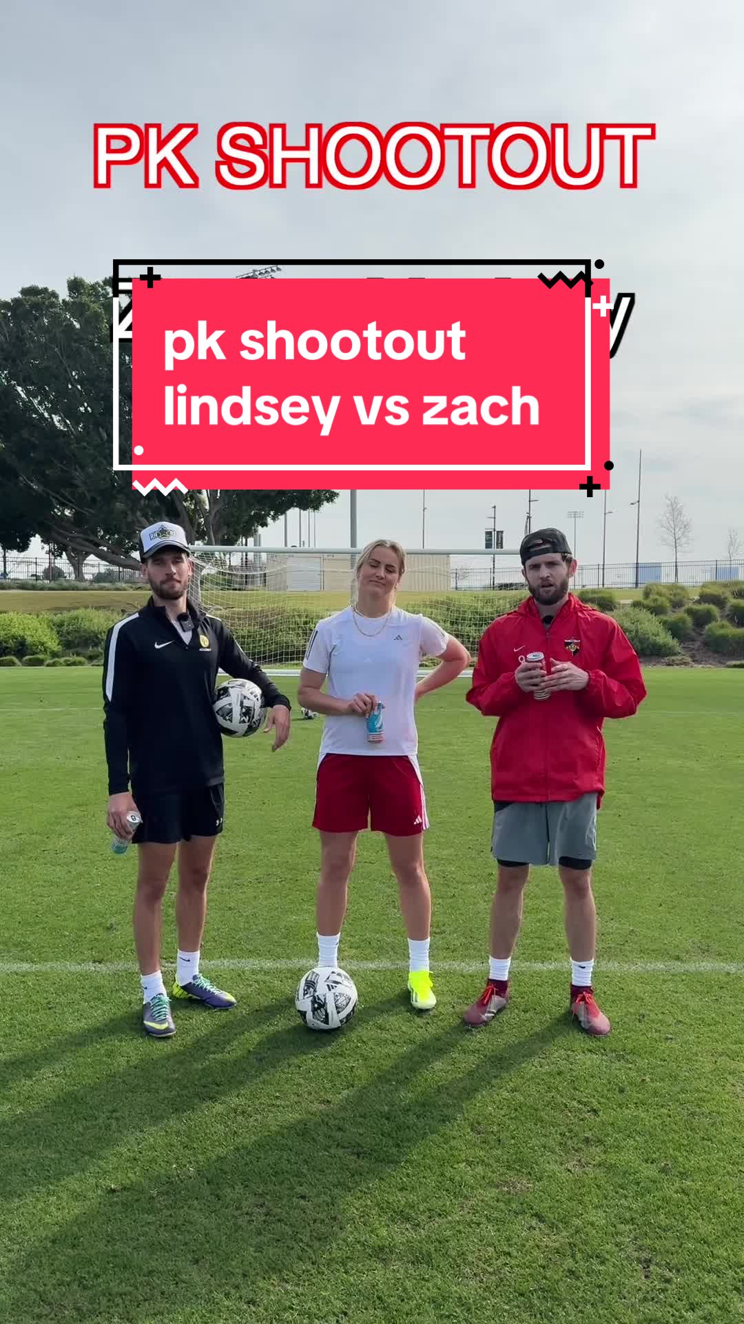 TikTok post by @breadbasketofficial for Accelerator Active Energy. Caption reads: [...] ⚽️ PK shootout powered by @Accelerator....