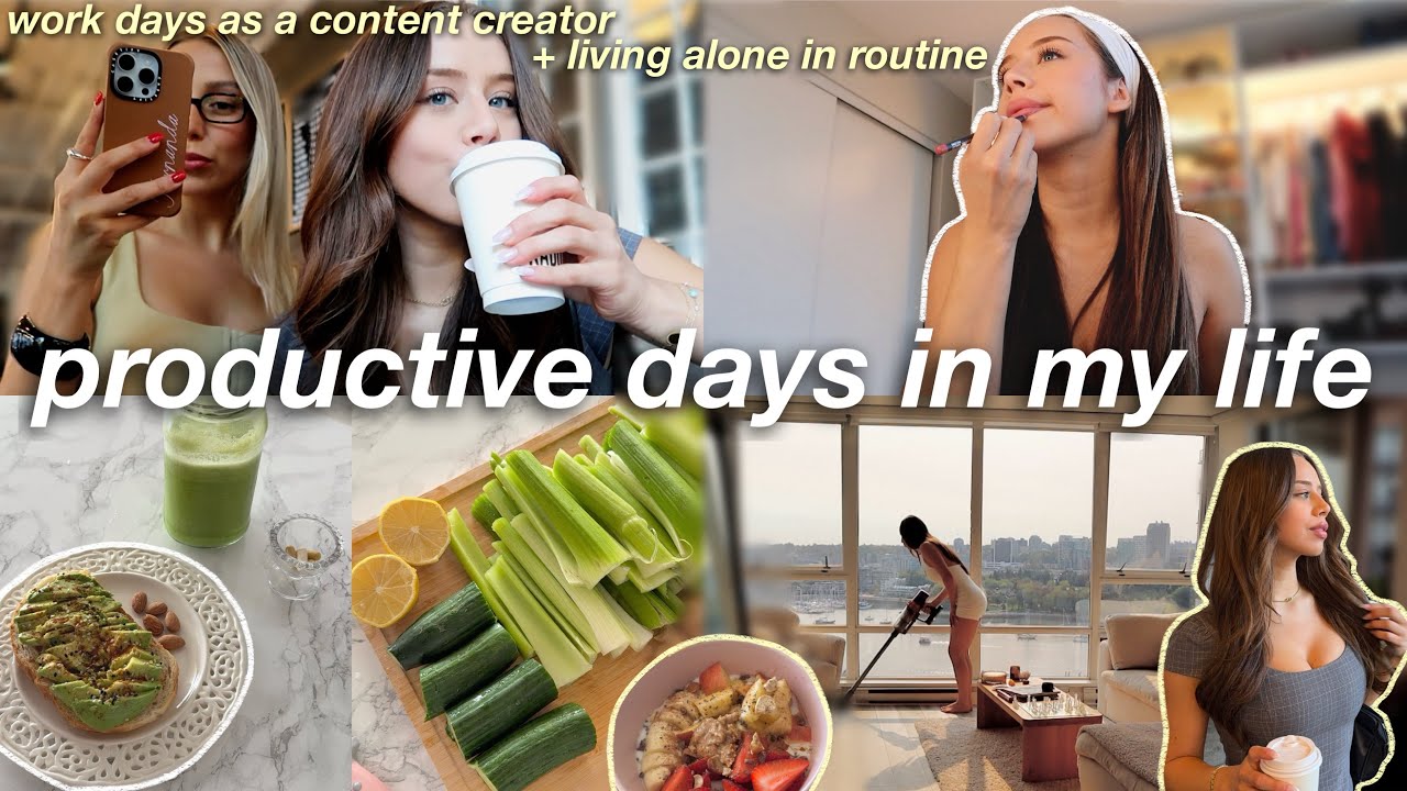 YouTube post by @fernandaraamirez for Vsco. Caption reads: PRODUCTIVE DAYS IN MY LIFE | living alone....