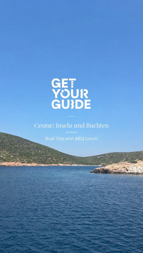 Instagram post by @jazzlazer7 for GetYourGuide. Caption reads: [...] islands 🏝️ and bays of Çeşme with....