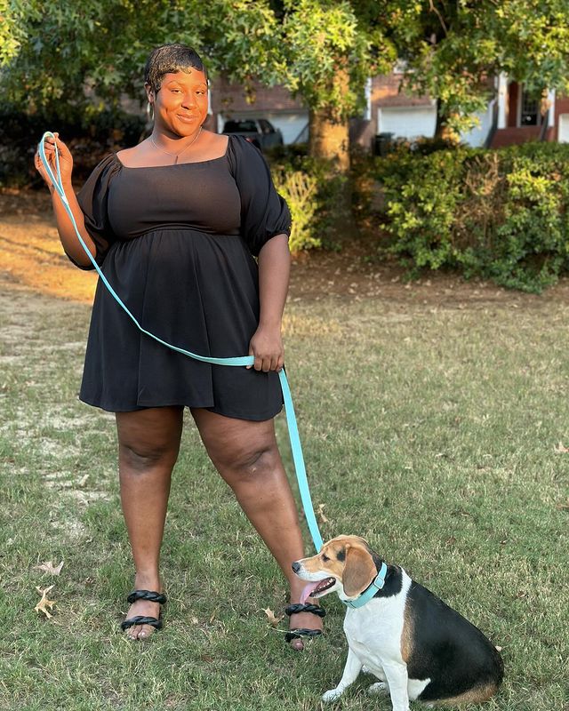 Instagram post by @thecindynoir for REBDOLLS. Caption reads: My Puppy turned 3 over the weekend!! She’s not a....