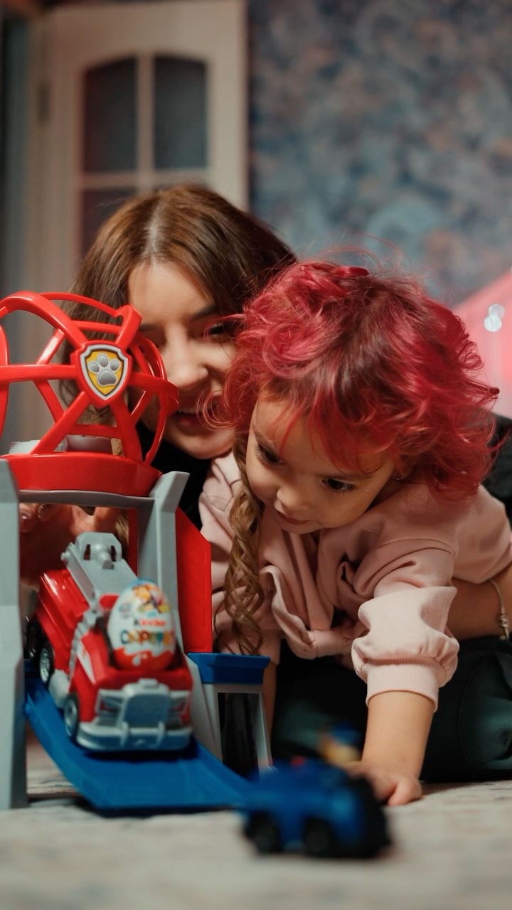 Instagram post by @gimandinova_official for Kinder. Caption reads: Aylin bilan birga Kinder orqali Paw Patrol....
