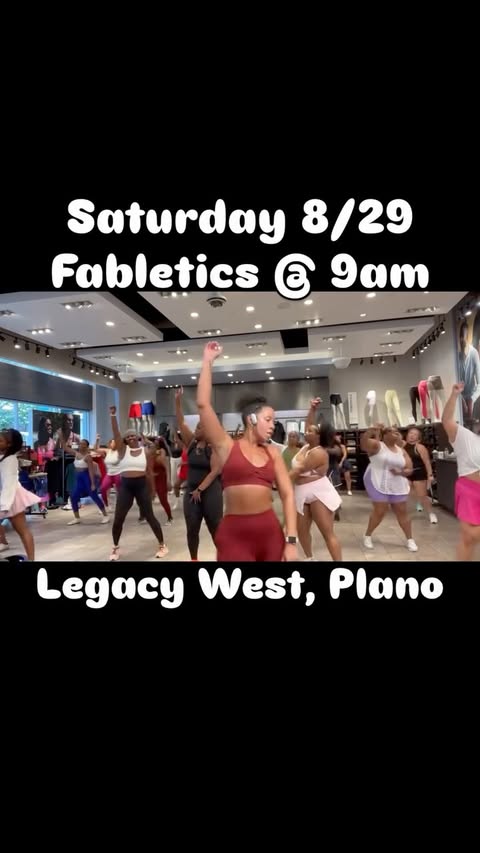 Instagram post by @cash_cardio for Fabletics. Caption reads: [...] 8/29 @ 9am✨ We’re back @fabletics Legacy....