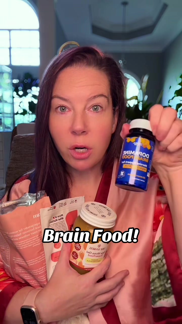 TikTok post by @cc_and_ro for Natural Stacks. Caption reads: [...] #brainfood #brainfog #focus @Natural Stacks.