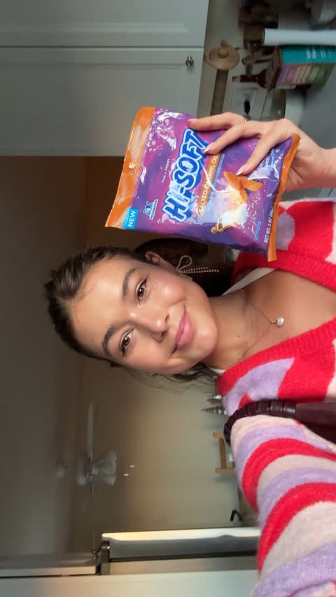 Instagram post by @sporckly for HI-CHEW. Caption reads: Let’s go Christmas tree shopping with one of my....