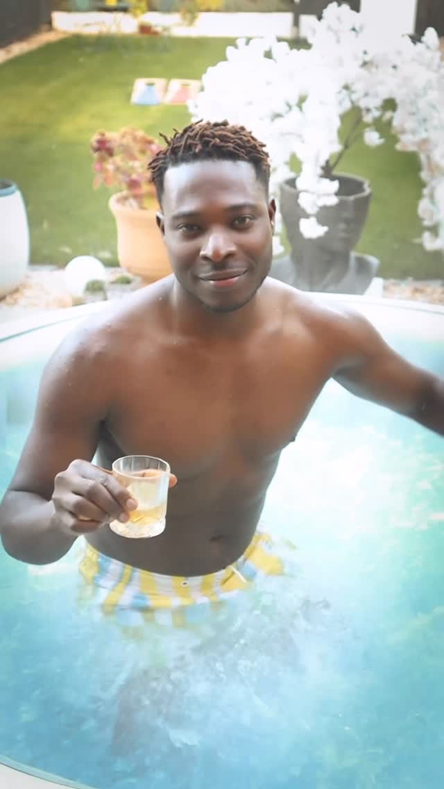 Instagram post by @howeydon for GLENMORANGIE. Caption reads: Swim shorts on, whisky poured, birds singing, and....