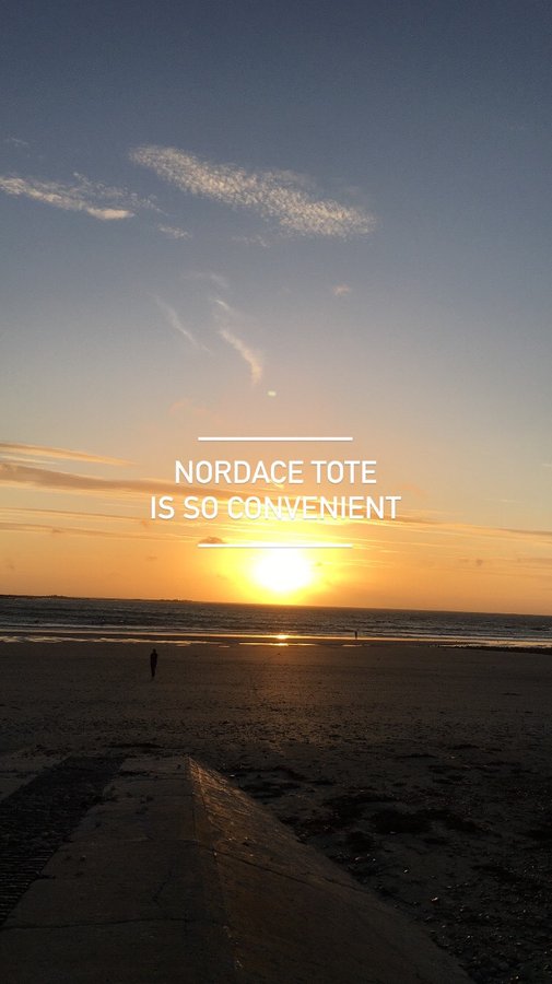 Instagram post by @remarkable__jade for Nordace. Caption reads: I have found the most convenient tote bag ever....