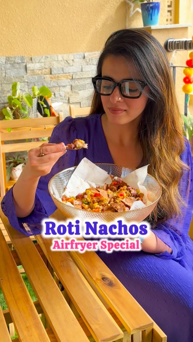 Instagram post by @the.food.talks for AGARO Lifestyle. Caption reads: Quick, easy and healthy roti nachos that you....