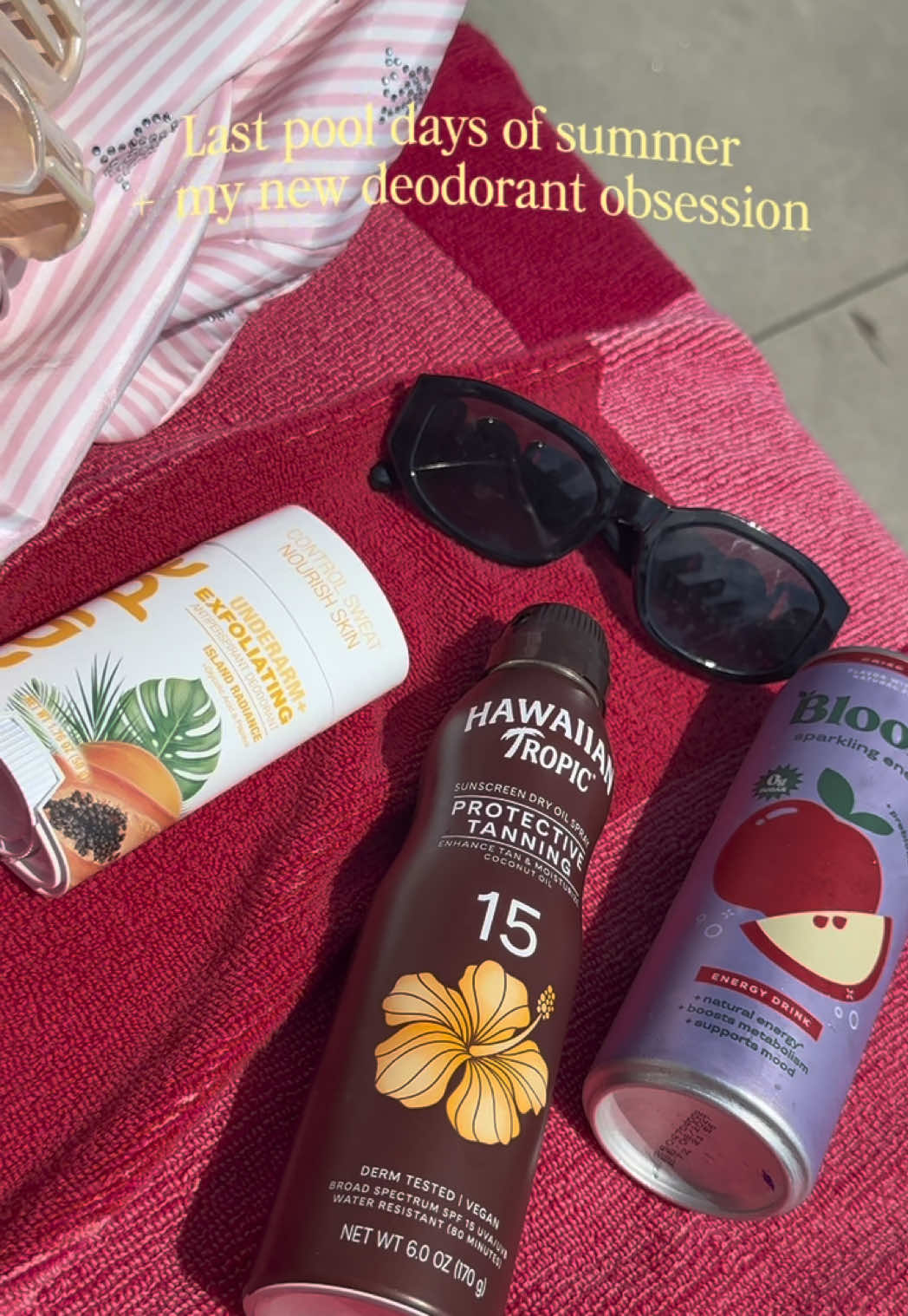 TikTok post by @val4hunnid for Carpe. Caption reads: [...] of my summer essentials ✨🫧 Deodorant:....