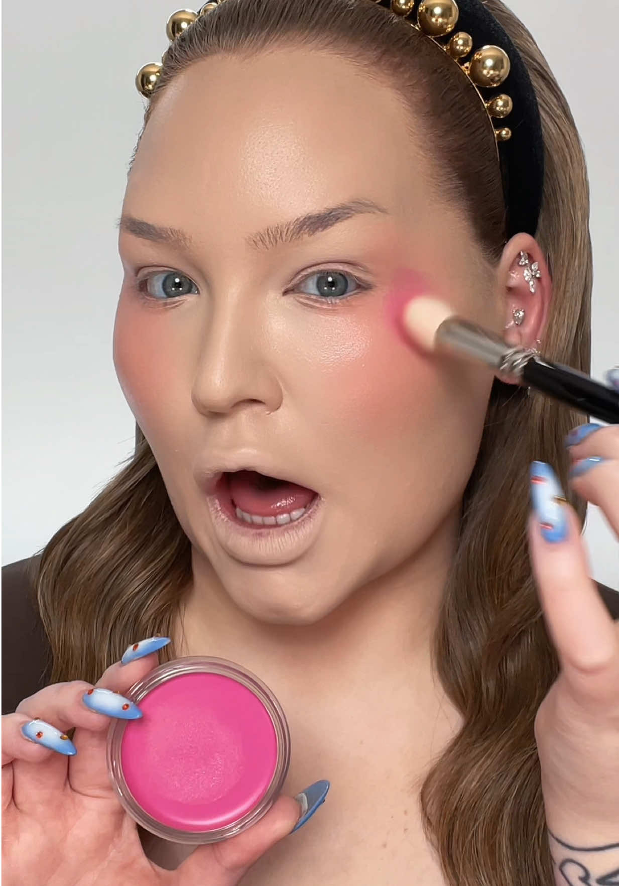TikTok post by @nikkietutorials for Juvia’s Place. Caption reads: Blush blindness? NO! You may call me the blush....