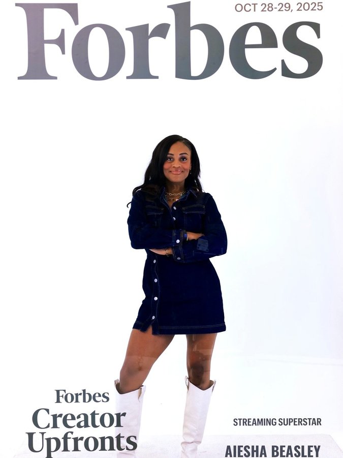 Instagram post by @aieshabeasley for Forbes. Caption reads: [...] I had the opportunity to attend the @forbes....