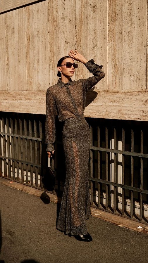 Instagram post by @francescaroccoofficial for Marcolin. Caption reads: @maxmara Show with the perfect accessory....