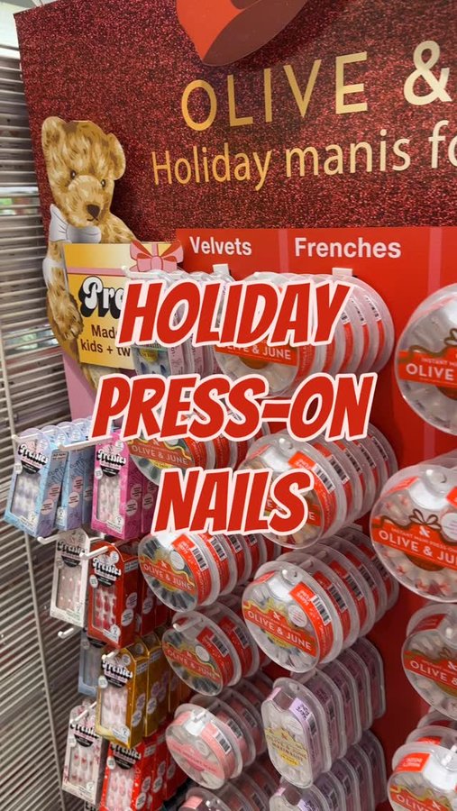 Instagram post by @targetpursuit for Olive & June. Caption reads: Follow + comment NAILS 🎅🏼♥️ You guys know I love....