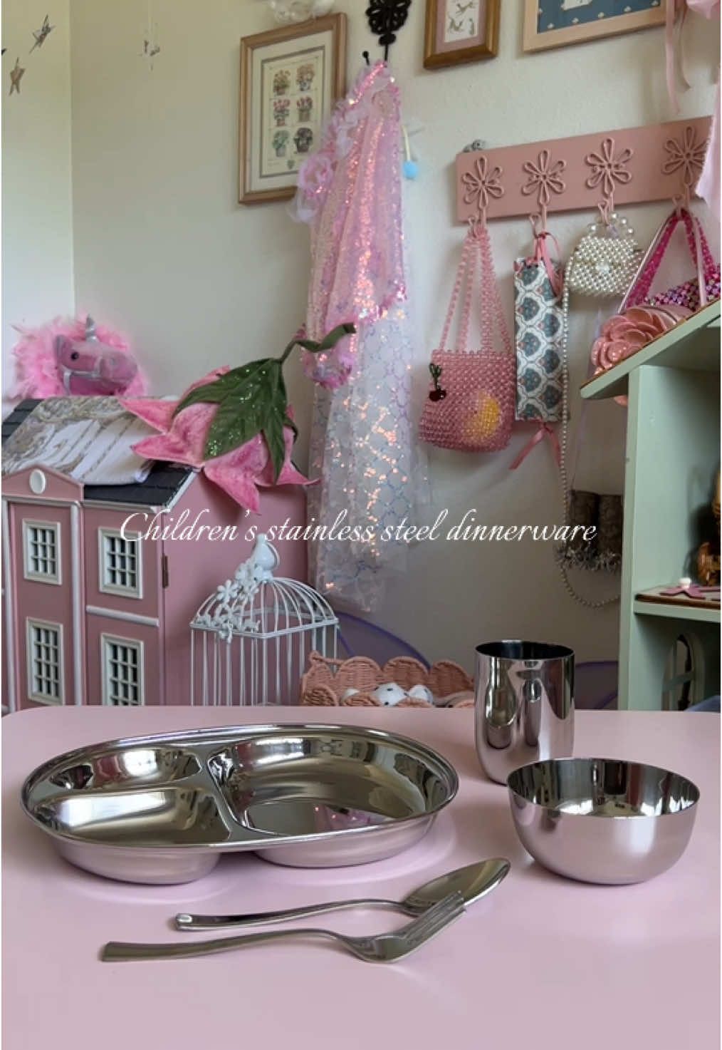 TikTok post by @jennsvideodiary for Ahimsa Home. Caption reads: [...] dinnerware set for my daughter from @Ahimsa....