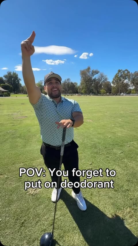 Instagram post by @oscarmiranda for Dove Men+Care. Caption reads: [...] Golf is already hard enough 😂 @dovemencare.